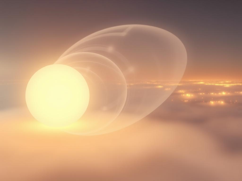 A serene, ethereal visualization of the process of belief system reformulation. In the foreground, a glowing, translucent sphere representing the original belief, slowly transforming and expanding. Swirling, abstract energy fields in the middle ground, symbolizing the transitional, reflective stage. In the background, a luminous, horizon-spanning landscape of possibilities, hinting at the profound change and growth to come. Soft, diffused lighting creating a sense of contemplation and introspection. The entire scene bathed in a calming, pastel color palette, evoking a sense of inner peace and personal enlightenment.