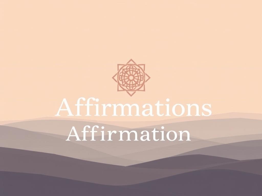 Stärke Dein Leben mit Affirmationen und Emotionen 1 A tranquil, minimalist illustration depicting the definition of affirmations. In the foreground, a serene arrangement of simple geometric shapes in soft, muted tones forms the word "Affirmations". The middle ground features a series of circular mandalas in soothing, harmonious colors, symbolizing the meditative, introspective nature of affirmations. The background is a serene, gradient-based landscape, evoking a sense of calm and inner peace. The overall composition exudes a meditative, thoughtful atmosphere, inviting the viewer to reflect on the meaning and power of affirmations.